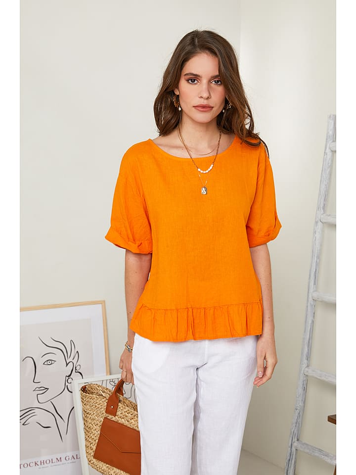 Rodier Lin Lniana bluzka w kolorze pomarańczowym rozmiar: XL/XXL