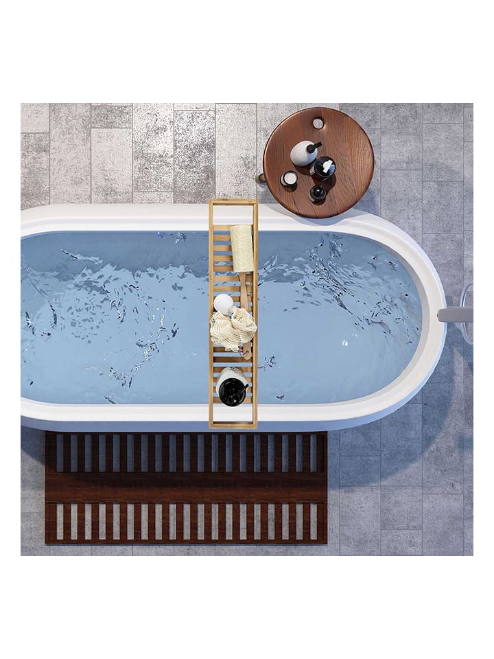 THE HOME DECO FACTORY Podstawka w kolorze jasnobrązowym do wanny - 68 x 3,5 x 14,4 cm rozmiar: onesize