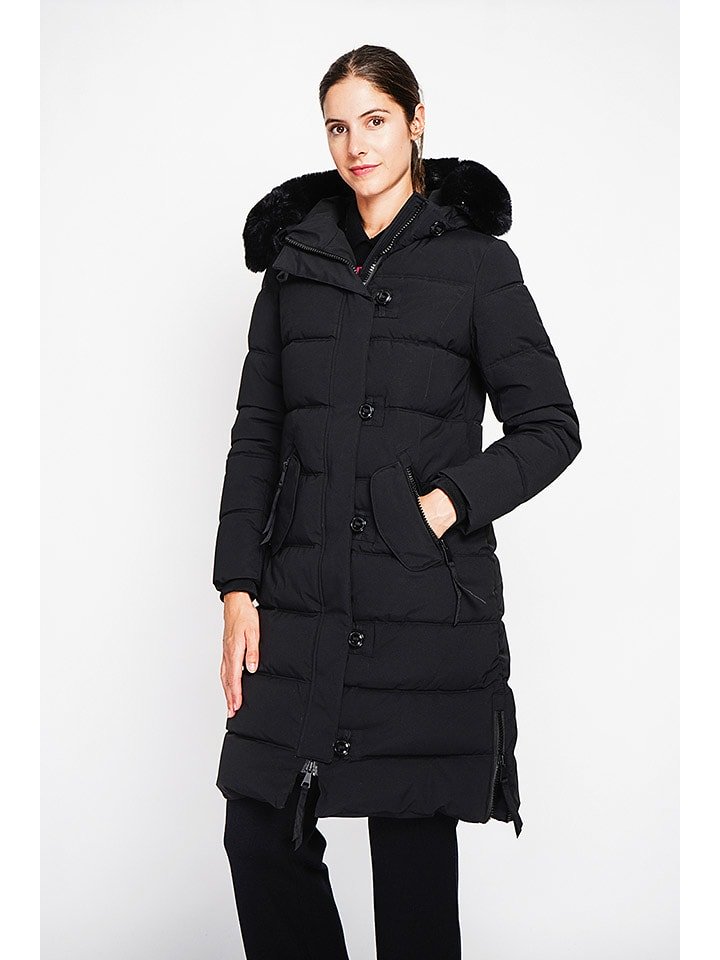 ASSUILI Płaszcz pikowany w kolorze czarnym rozmiar: 36