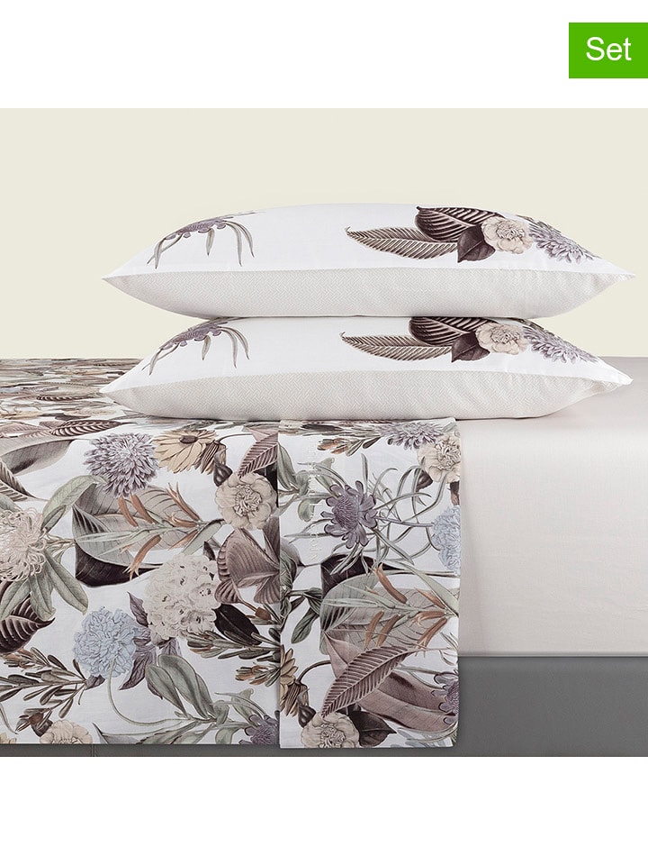 CXL by Christian Lacroix 4-częściowy zestaw satynowy w kolorze kremowo-jasnobrązowym rozmiar: 210x270 cm