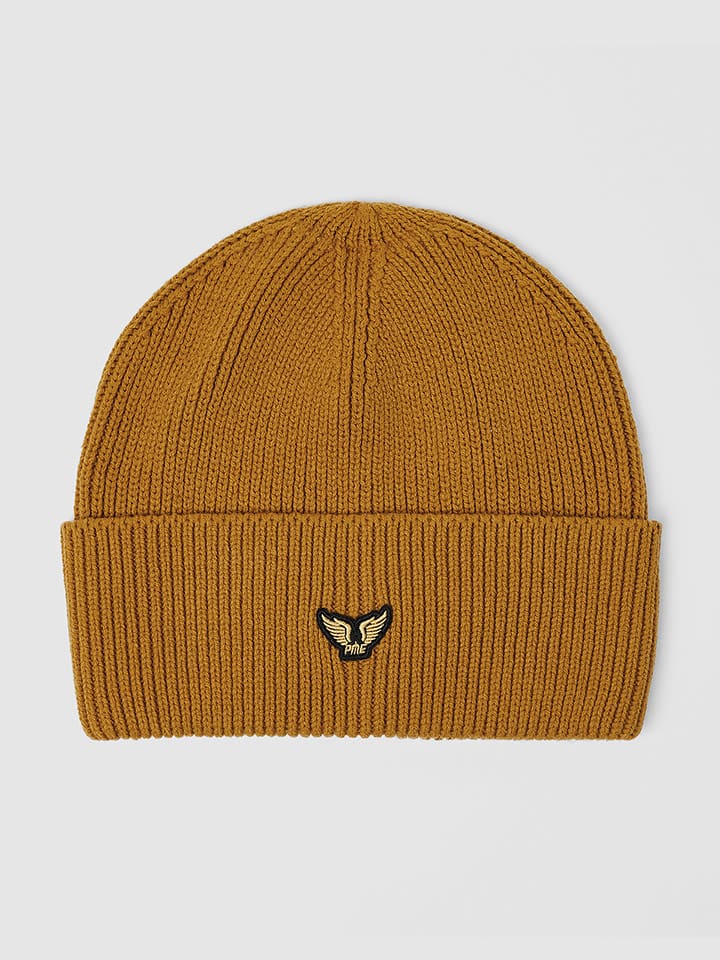 PME Legend Czapka beanie w kolorze musztardowym rozmiar: onesize