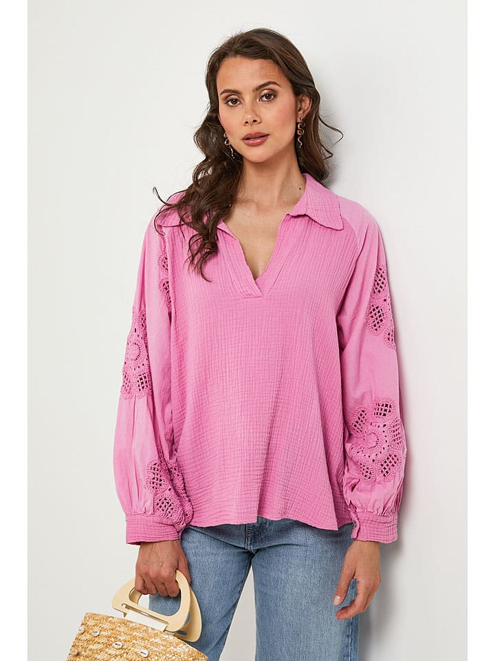 Lin Passion Bluzka w kolorze jasnoróżowym rozmiar: 38/40