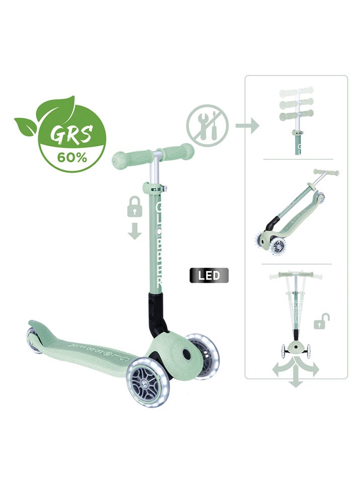 GLOBBER Hulajnoga "Junior Foldable Lights Eco" ze świecącymi kołami - 2+ rozmiar: onesize