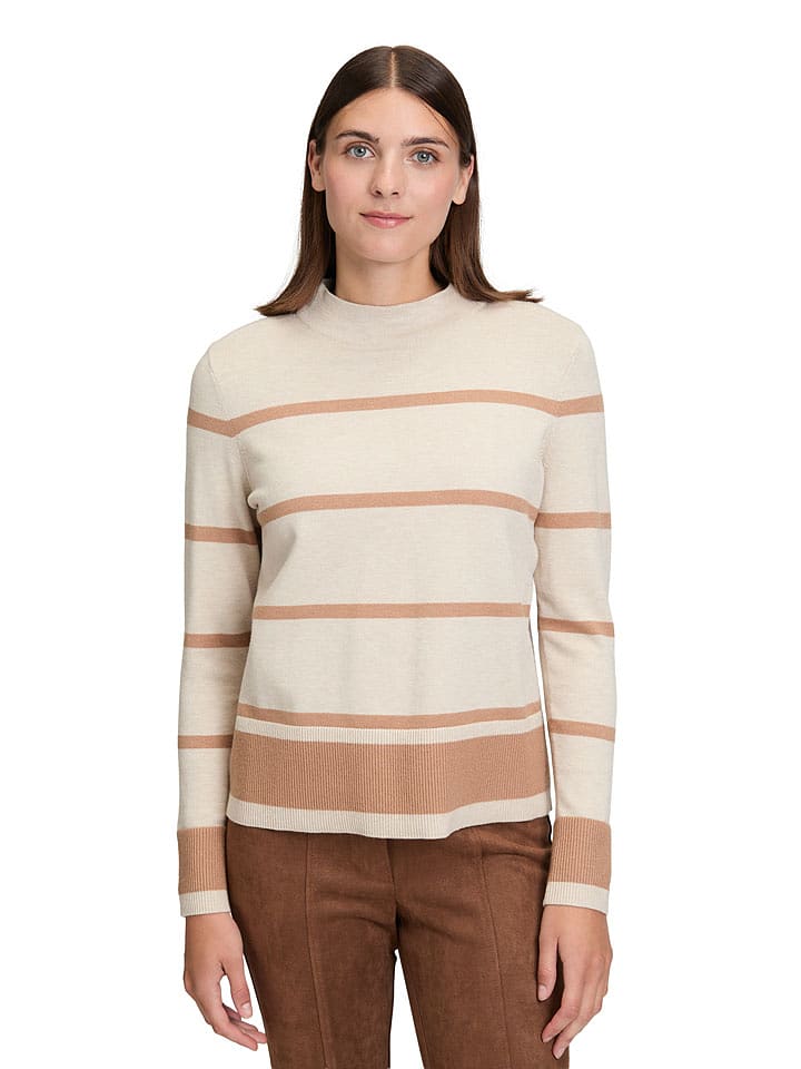 Betty Barclay Sweter w kolorze kremowo-karmelowym rozmiar: 38