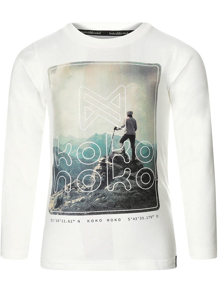 Koko Noko Koszulka w kolorze białym ze wzorem rozmiar: 80