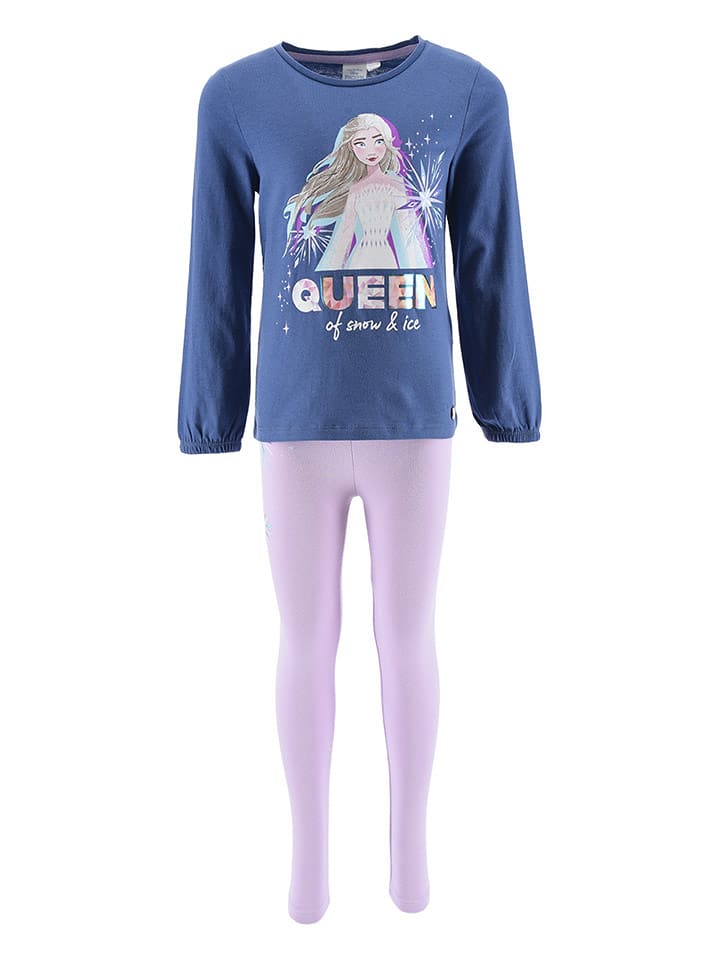 Disney Frozen 2-częściowy zestaw "Kraina Lodu" w kolorze fioletowo-niebieskim rozmiar: 104