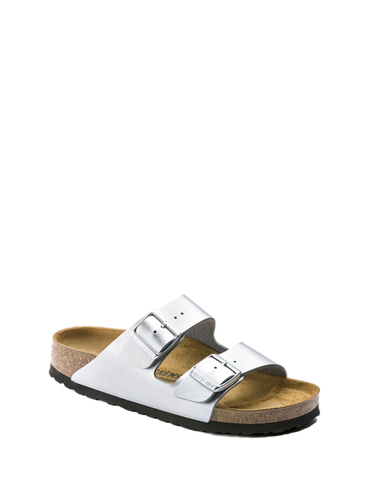 Birkenstock Klapki "Arizona" w kolorze srebrnym rozmiar: 36