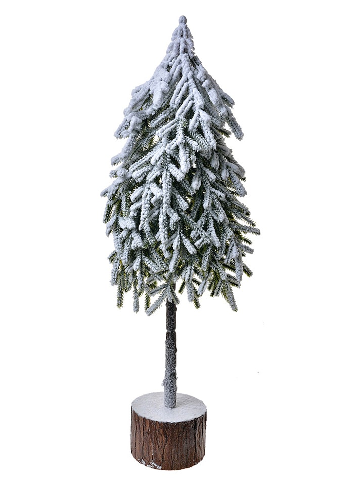 Clayre & Eef Sztuczna choinka w kolorze zielono-brązowo-białym - 20 x 53 x 15 cm rozmiar: onesize