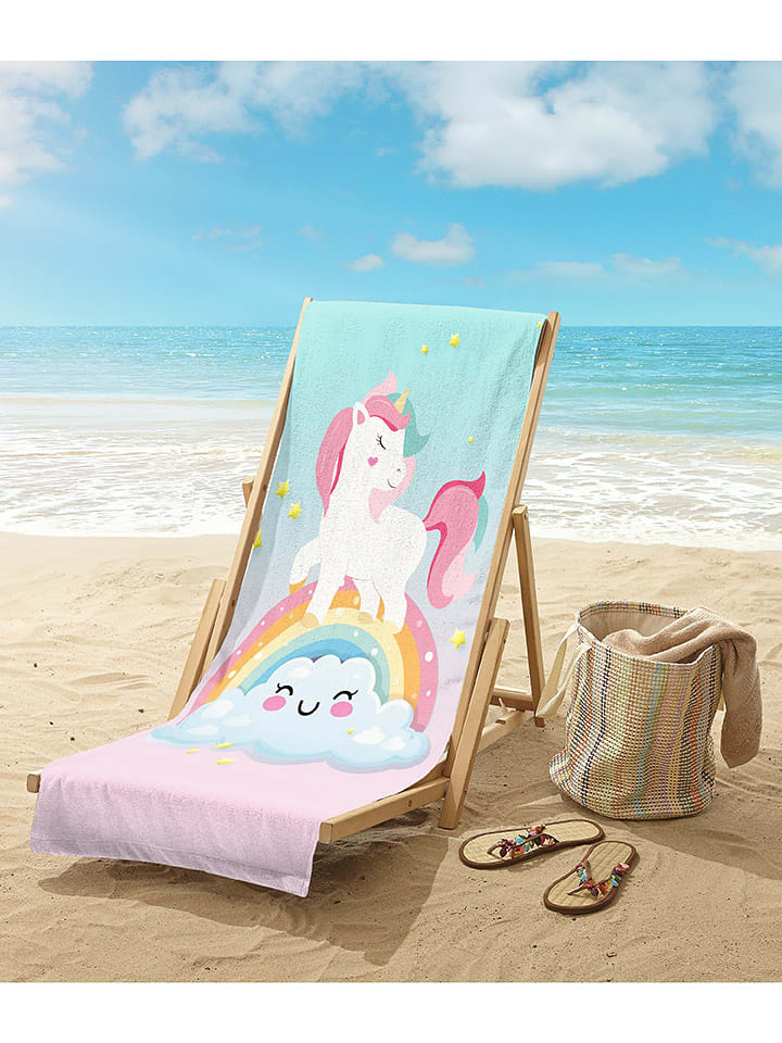 Good Morning Ręcznik plażowy "Sweety" w kolorze miętowo-jasnoróżowym rozmiar: 75x150 cm