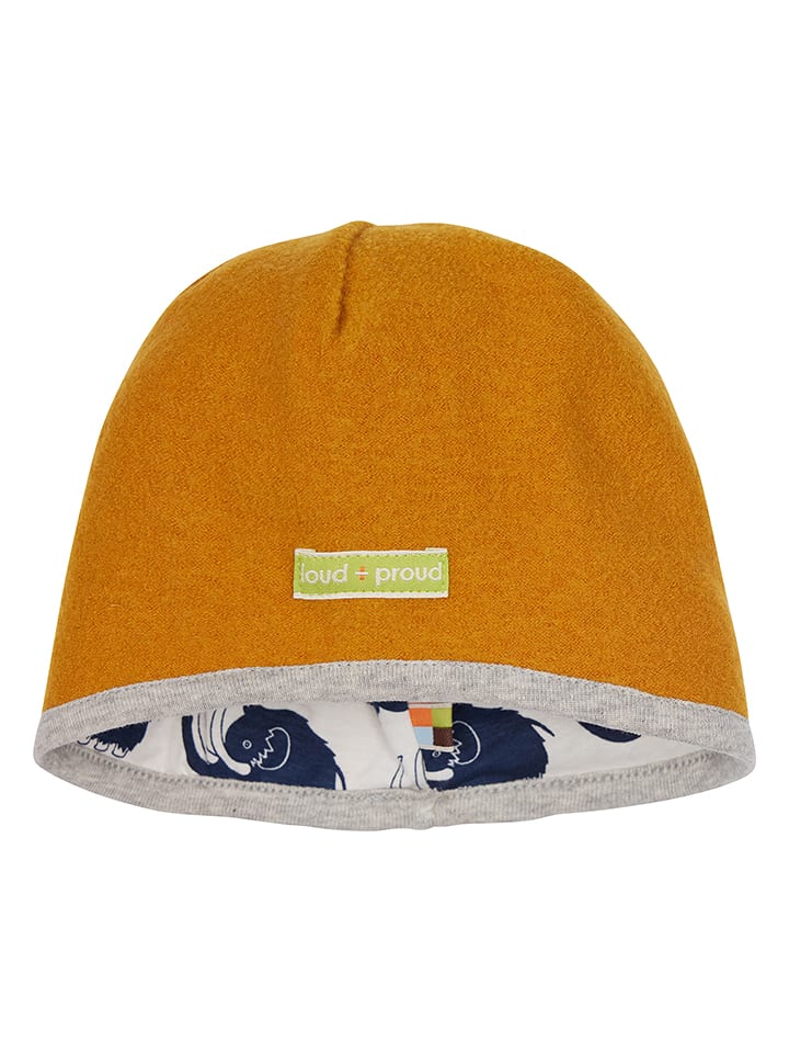 loud + proud Wełniana czapka w kolorze pomarańczowym rozmiar: 122/128