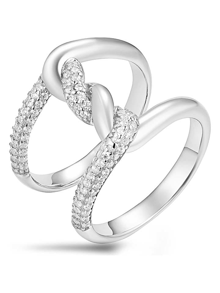 DI GIORGIO Srebrny pierścionek z cyrkoniami rozmiar: 54