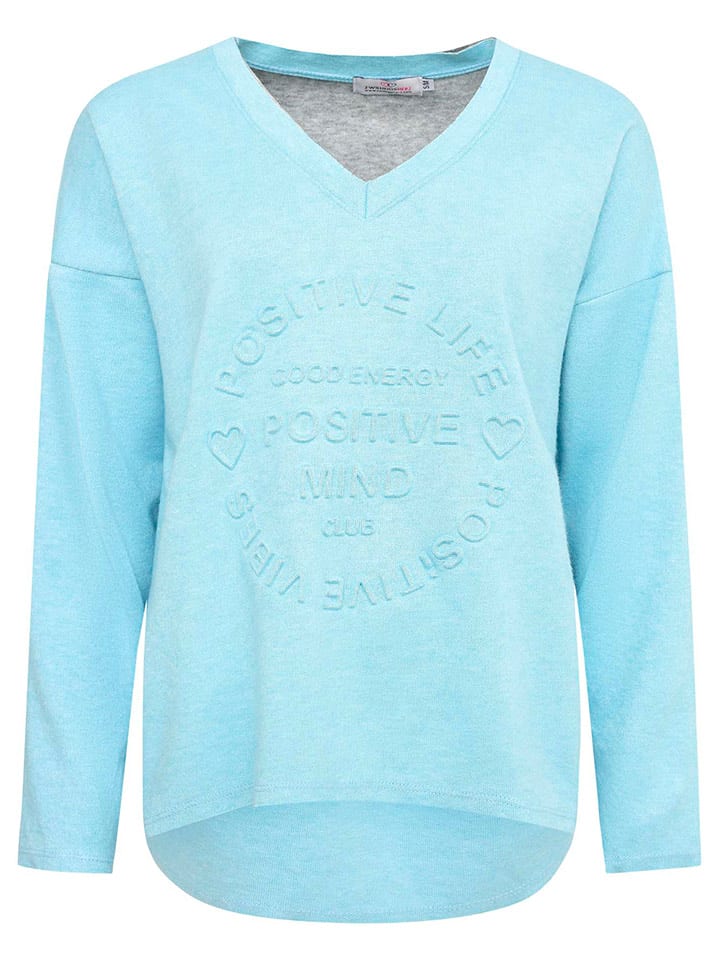 Zwillingsherz Bluza "Positive Mind" w kolorze błękitnym rozmiar: L/XL