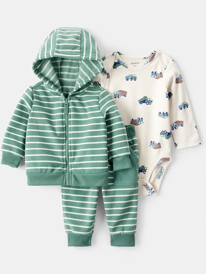 carter's 3-częściowy zestaw w kolorze zielono-kremowym rozmiar: 86