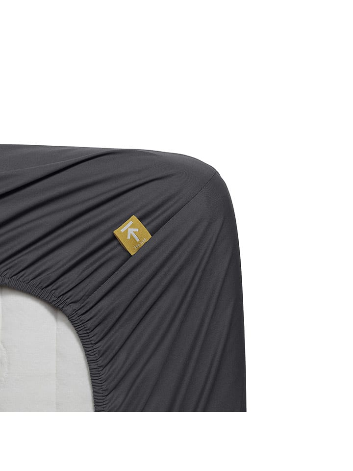 Beddinghouse Perkalowe prześcieradło w kolorze antracytowym na gumce rozmiar: 160x200 cm