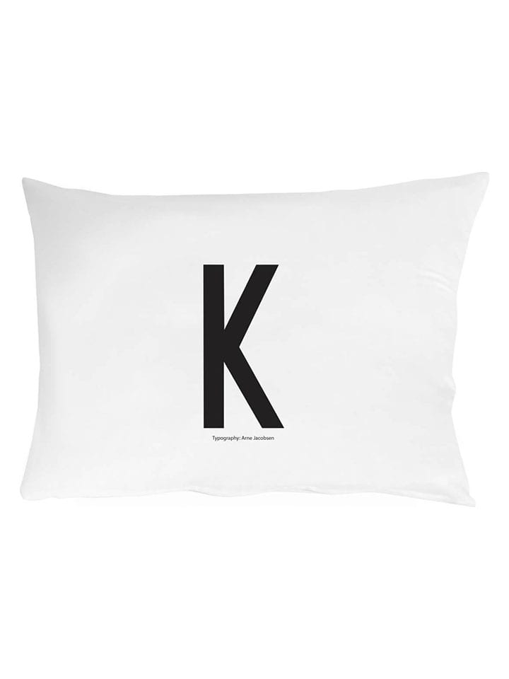 Design Letters Poszewka "K" w kolorze białym na poduszkę - 70 x 50 cm rozmiar: onesize