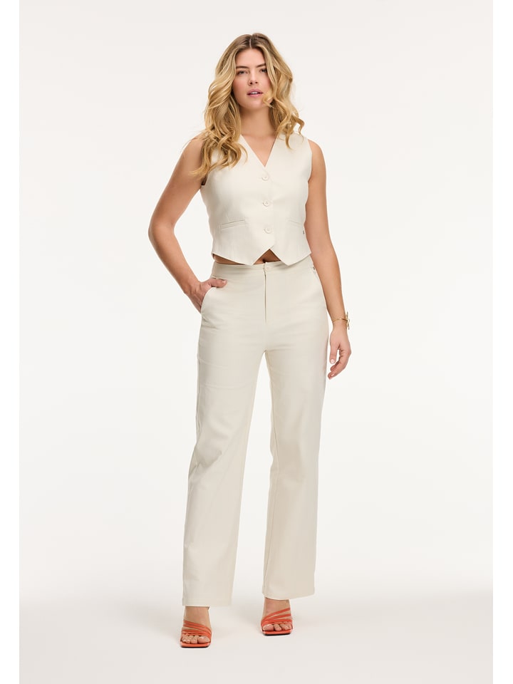 SHIWI Spodnie "Mara" w kolorze beżowym rozmiar: M