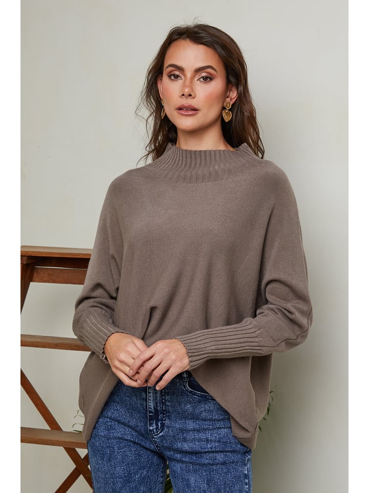 Joséfine Sweter "Izsak" w kolorze brązowym rozmiar: S