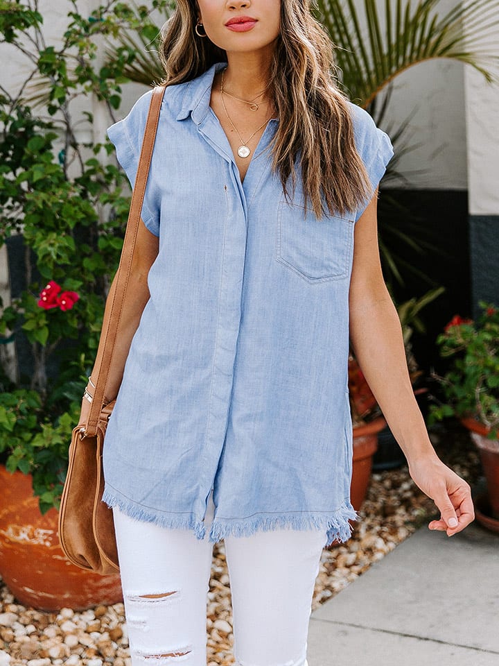 Milan Kiss Bluzka dżinsowa w kolorze błękitnym rozmiar: XL