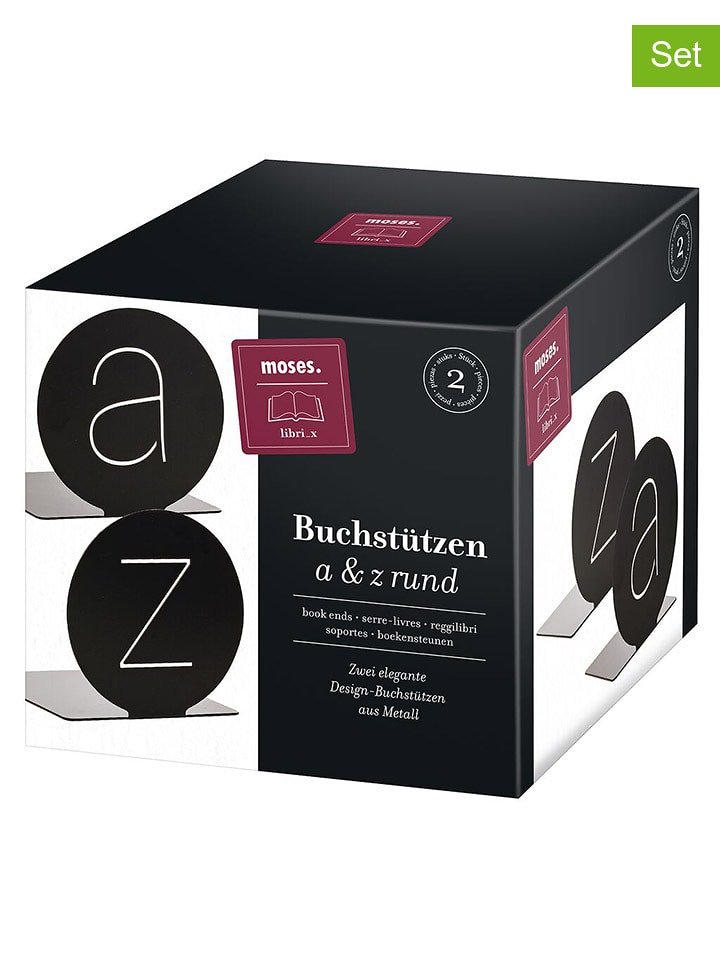 moses. Podpórki (2 szt.) w kolorze czarnym do książek rozmiar: onesize