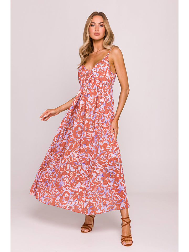 made of emotion Sukienka w kolorze pomarańczowo-fioletowym rozmiar: S/M