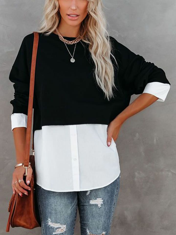 Milan Kiss Bluza w kolorze biało-czarnym rozmiar: M