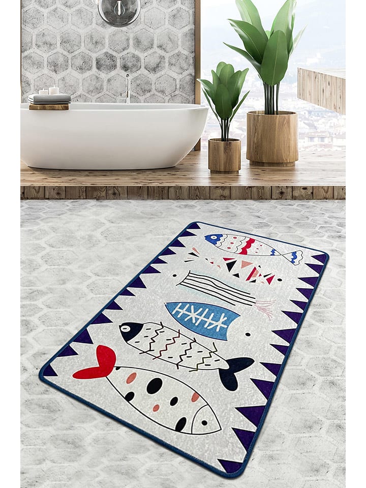 Elizabed Dywanik łazienkowy w kolorze szarym ze wzorem rozmiar: 70x120 cm