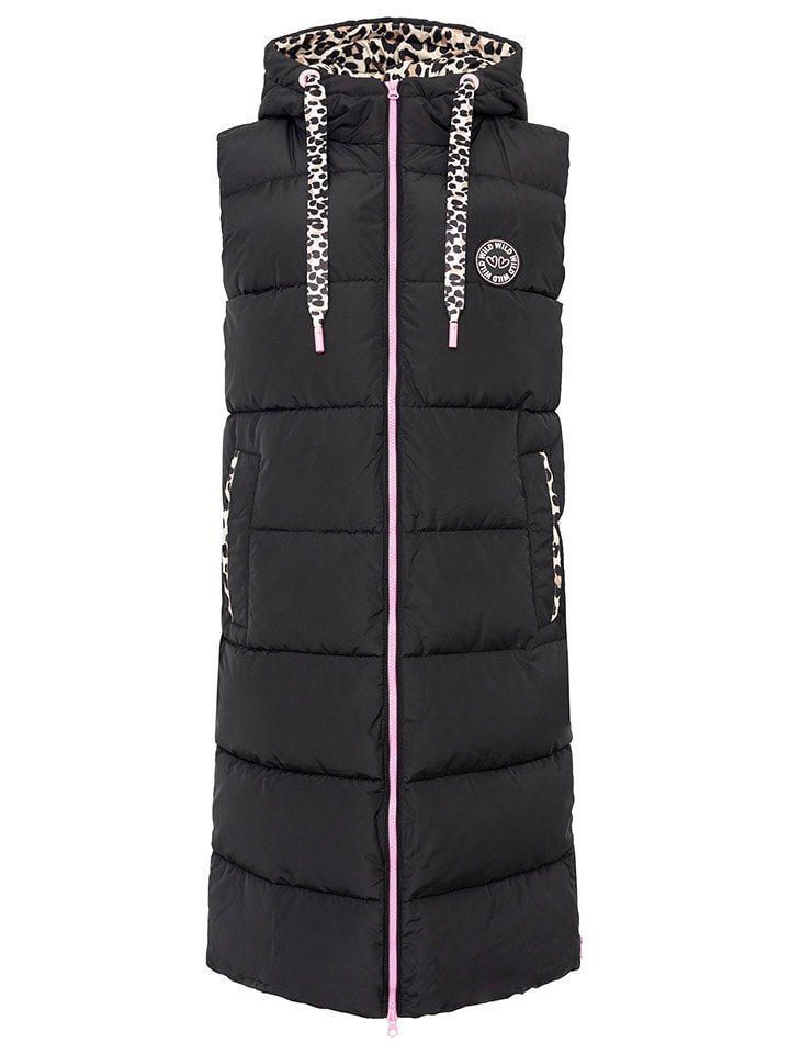 Zwillingsherz Kamizelka pikowana "Wild Hearts" w kolorze czarnym rozmiar: XL