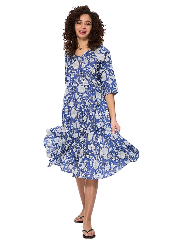 Aller Simplement Sukienka w kolorze niebiesko-białym rozmiar: 42