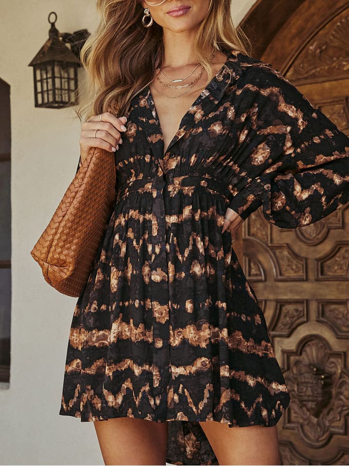 Milan Kiss Sukienka w kolorze czarno-brązowym rozmiar: L