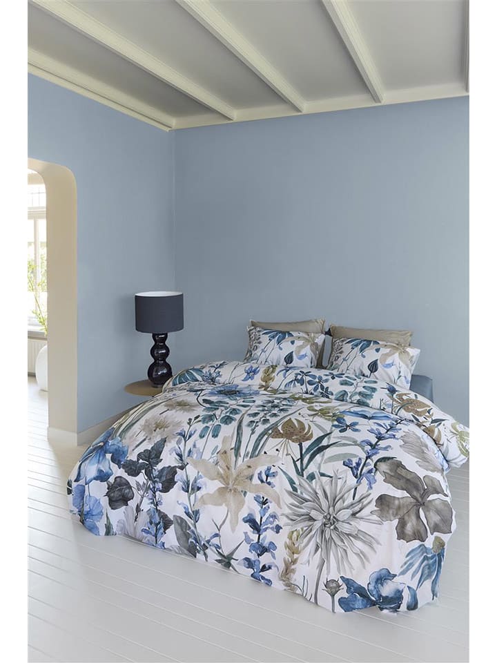 Beddinghouse Komplet pościeli "Sybil" w kolorze biało-błękitnym rozmiar: 155x220 cm