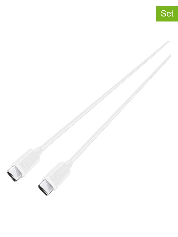 GRUNDIG Kable USB-C do USB-C (2 szt.) w kolorze białym - dł. 100 cm rozmiar: onesize