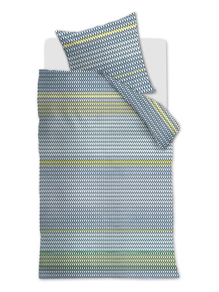 Beddinghouse Komplet pościeli satynowej "Rhythm" w kolorze błękitnym rozmiar: 155x220 cm