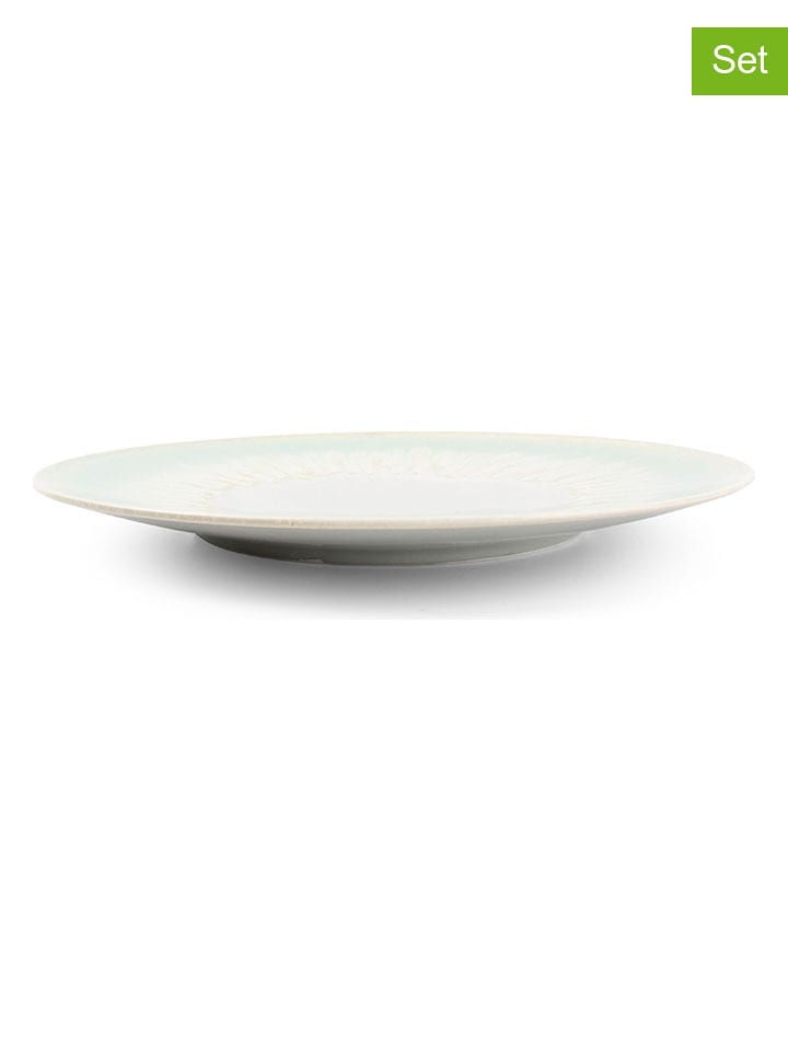 Salt and Pepper Talerze (4 szt.) "Maldives" w kolorze biało-zielonym - Ø 32 cm rozmiar: onesize