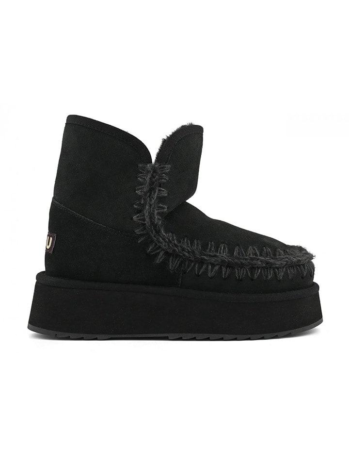 Mou Skórzane botki zimowe w kolorze czarnym rozmiar: 36