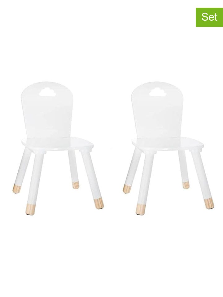 WellHome for Kids Krzesła (2 szt.) w kolorze białym - 30 x 50 x 30 cm rozmiar: onesize