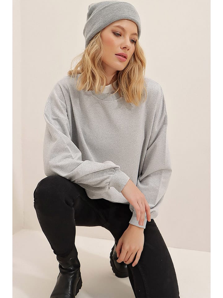 trendyol Bluza w kolorze szarym rozmiar: L