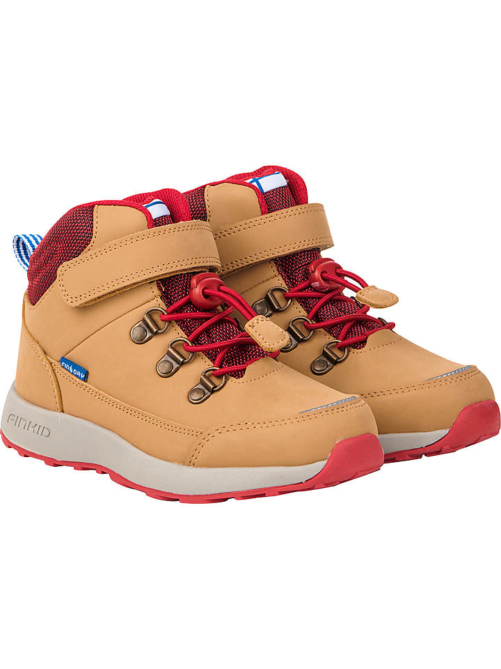 finkid Skórzane botki "Kivuta" w kolorze musztardowym rozmiar: 28