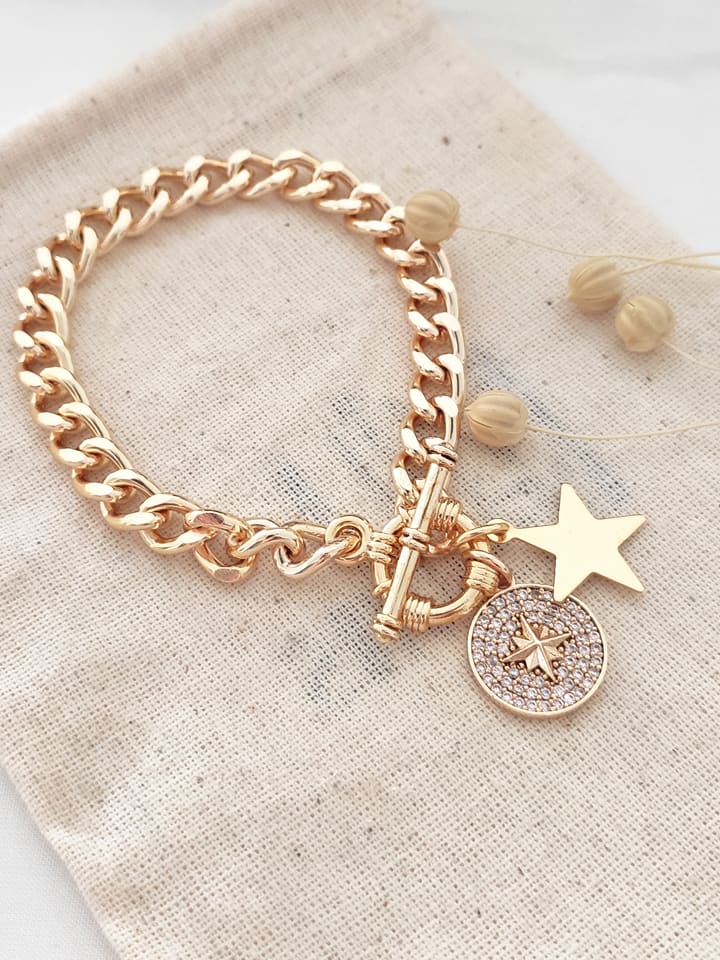 atelier MIU Pozłacana bransoletka z elementami ozdobnymi rozmiar: onesize