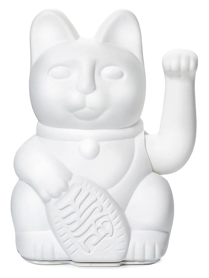 Donkey Figurka dekoracyjna "Lucky Cat" w kolorze białym - 10,5 x 15 x 8,5 cm rozmiar: onesize