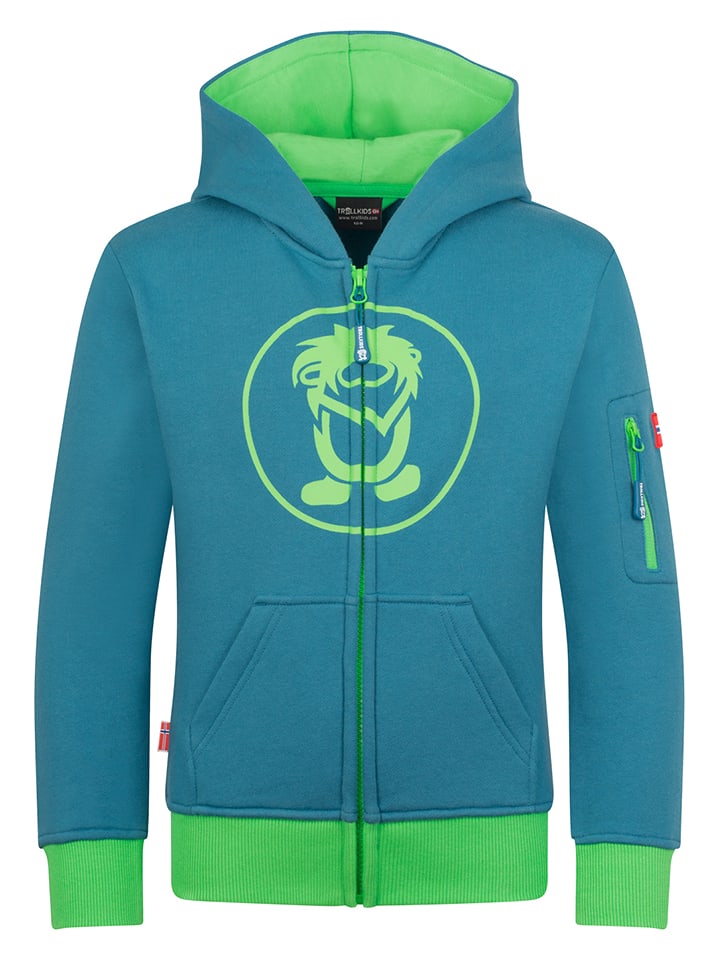 Trollkids Bluza "Sortland" w kolorze turkusowym rozmiar: 176