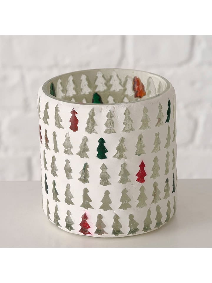 Boltze Świecznik "Madline" w kolorze białym - wys. 8,5 cm rozmiar: onesize