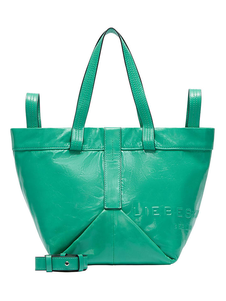 Liebeskind Berlin Skórzany shopper bag w kolorze turkusowym - 47 x 34 x 18 cm rozmiar: onesize