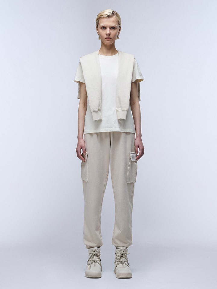 Napapijri Koszulka "Castor" w kolorze kremowym rozmiar: XXS