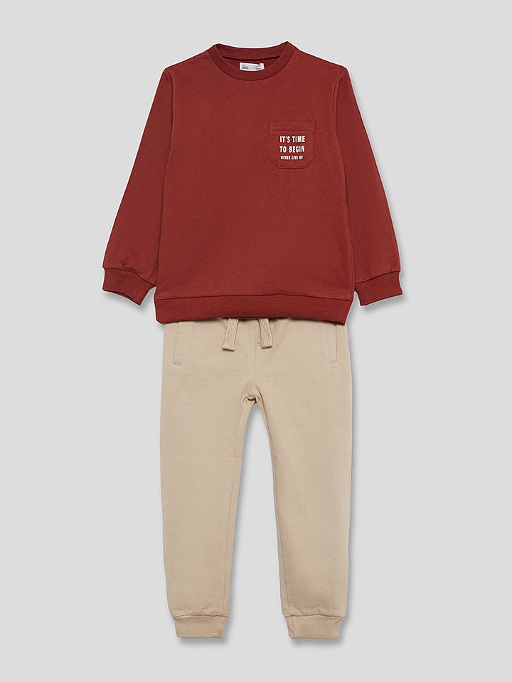 Street MONKEY 2-częściowy zestaw w kolorze beżowo-czerwonym rozmiar: 92