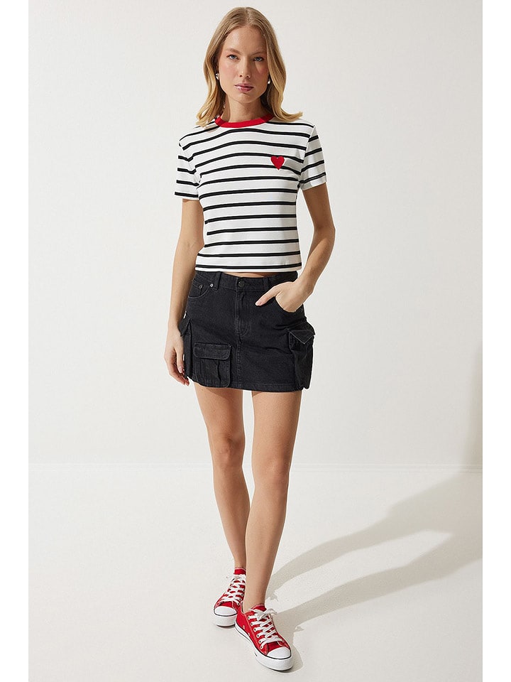 Happiness Istanbul Koszulka w kolorze biało-czarnym rozmiar: 36