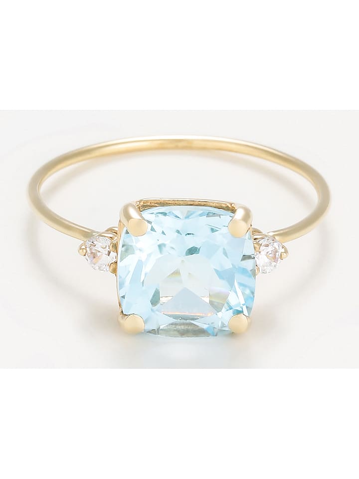 L instant d Or Złoty pierścionek "Espoir" z topazem rozmiar: 58