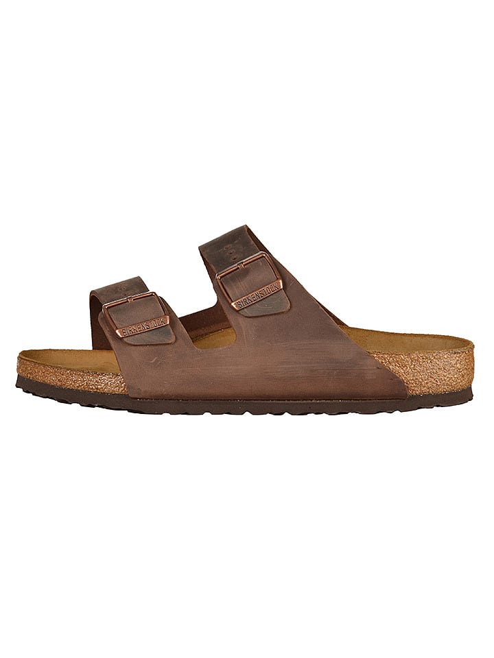 Birkenstock Skórzane klapki "Arizona" w kolorze brązowym rozmiar: 41