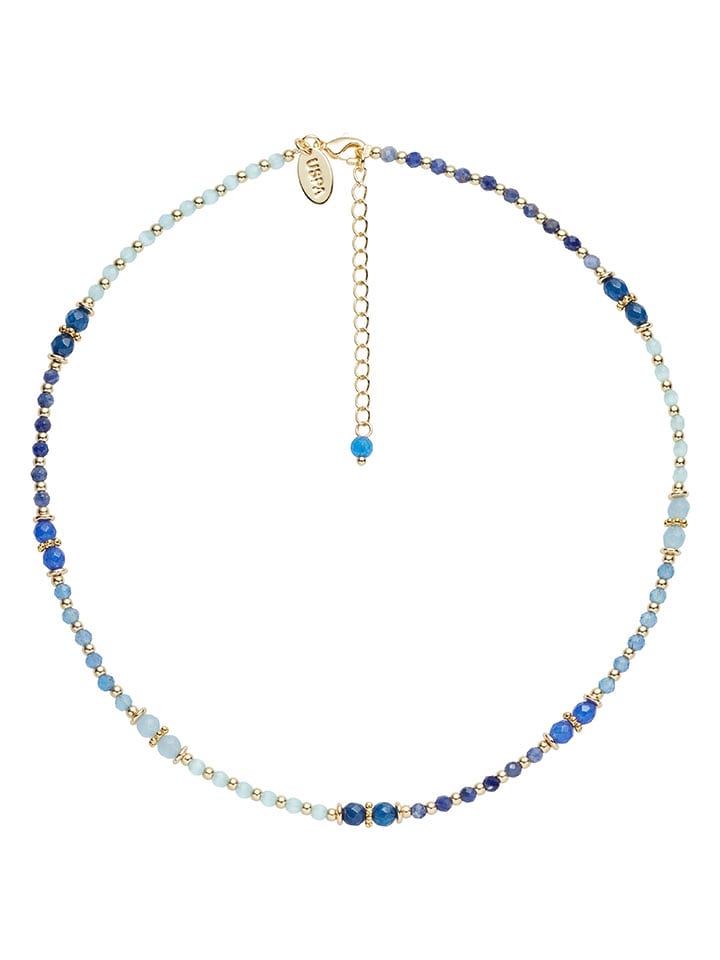 U.S. Polo Assn. Pozłacany naszyjnik z kamieniami szlachetnymi - dł. 36 cm rozmiar: onesize