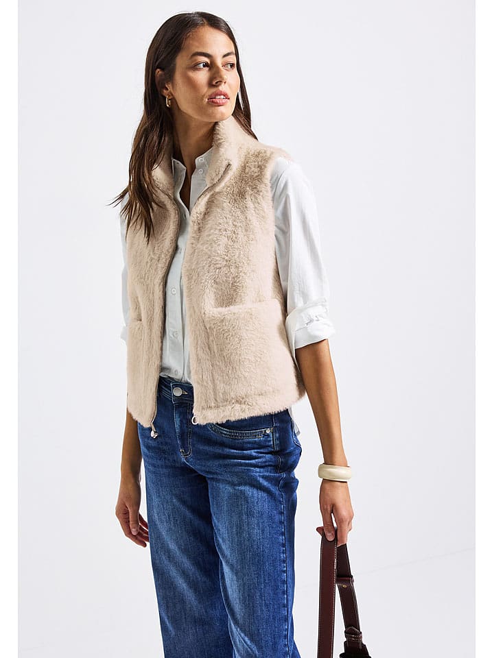 Street One Kamizelka pluszowa w kolorze kremowym rozmiar: 46