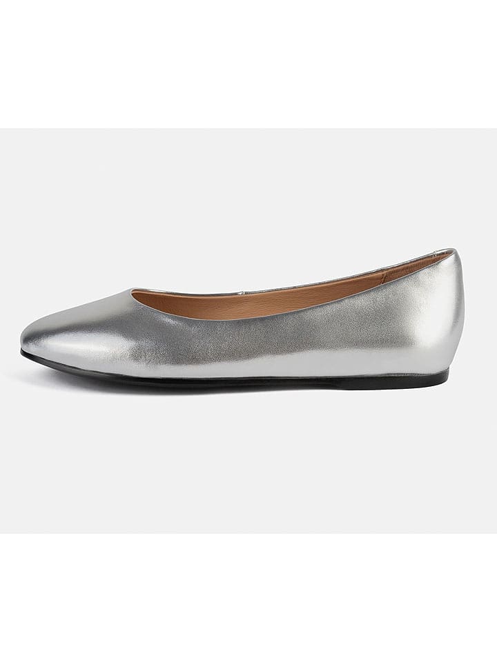 loft37 Skórzane baleriny "Baby Come On" w kolorze srebrnym rozmiar: 39